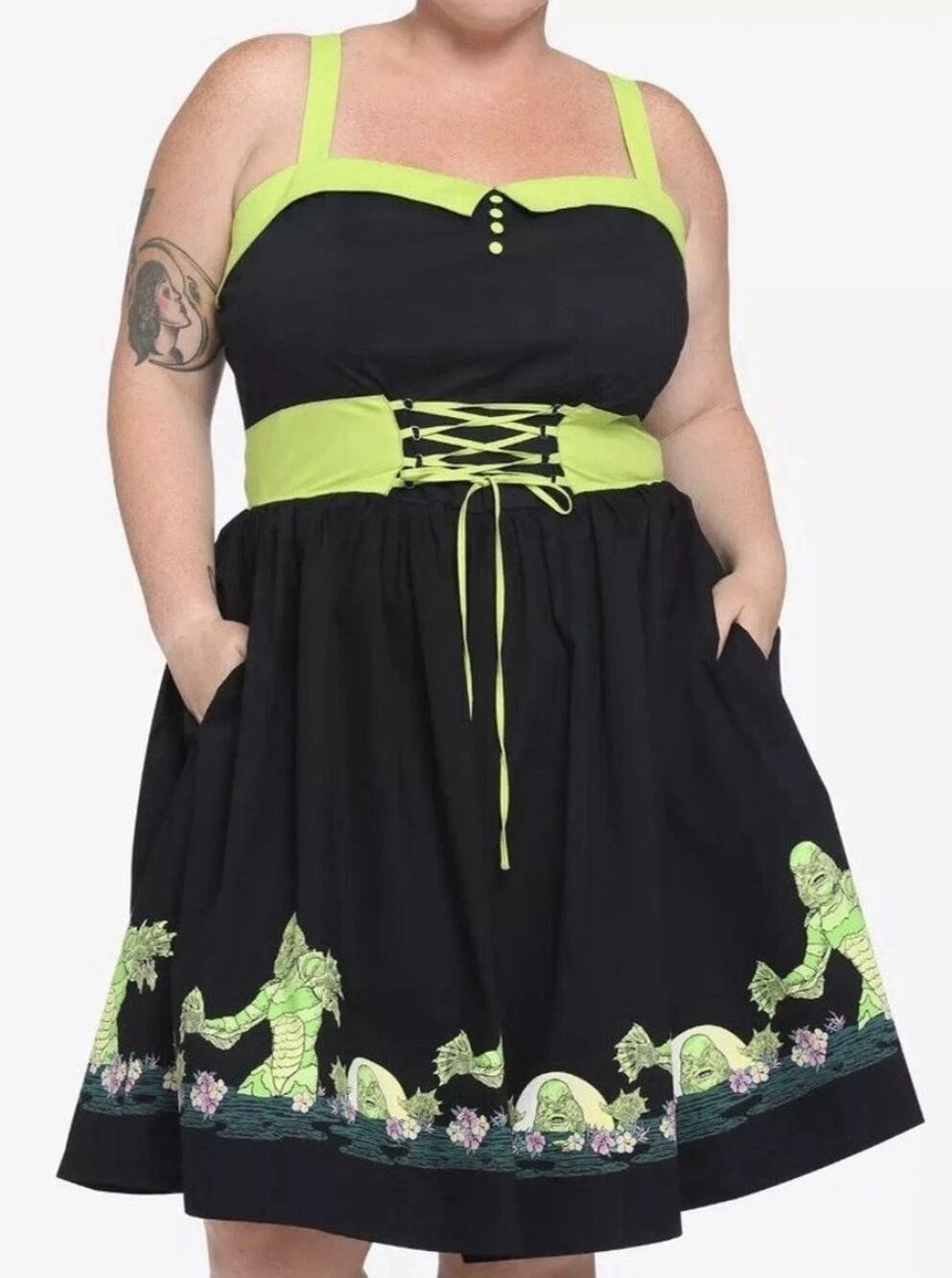 Universal Monsters Creature From the Black Lagoon Dress 5X NWOT Retro Pinup